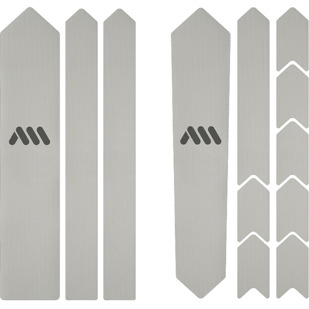 All Mountain Style Extra Gravel/Road Kit Protección Cuadro 12 Piezas, transparente/Plateado