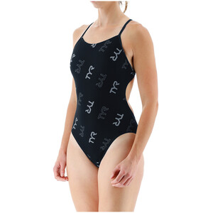 TYR Cascading Cutoutfit Swimsuit Women black/grey black/grey
