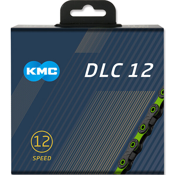 KMC DLC 12 Cadena 12-Vel 126 Eslabones Cadena, negro/verde