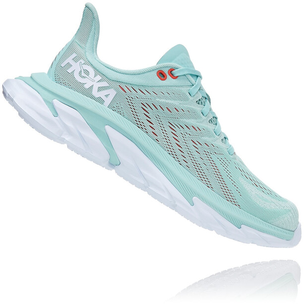 Hoka One One Clifton Edge Chaussures de course Femme, turquoise/blanc
