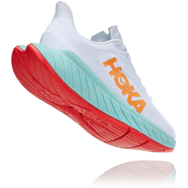 Hoka One One Carbon X 2 Chaussures Homme, blanc/turquoise