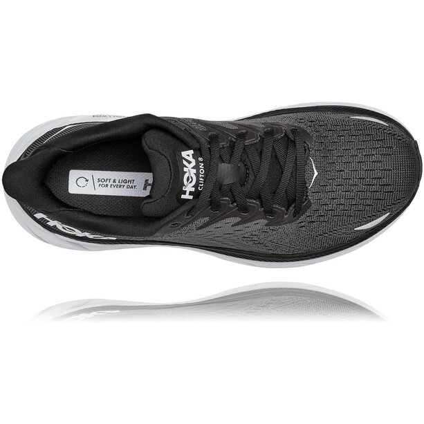 Hoka One One Clifton 8 Wide Running Shoes Men, negro/blanco