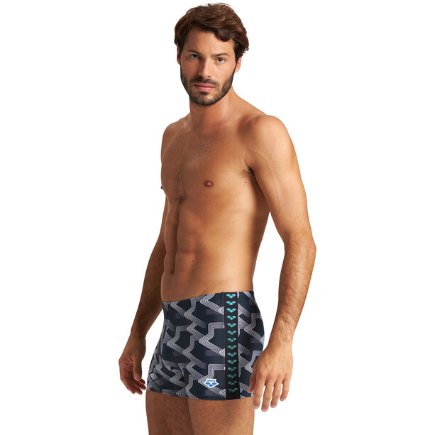 arena Printed Iconic Shorts Homme, noir/gris