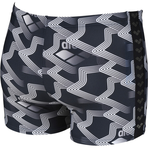 arena Printed Iconic Shorts Homme, noir/gris