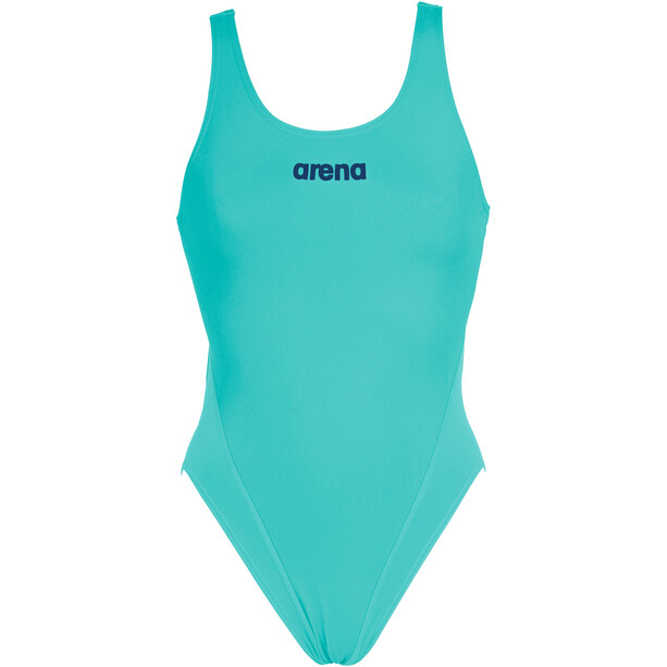 arena Solid Swim Tech High Jednoczęściowy strój kąpielowy Kobiety, turkusowy