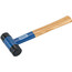 Cyclus Tools rubberen hamer met houten handvat, blauw/bruin