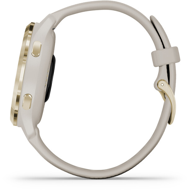 Garmin Venu 2S Montre intelligente avec bracelet de montre en silicone à QuickChange 18 mm, beige/Or