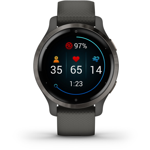 Garmin Venu 2S Smartwatch med Quick Change silikone urrem 18mm, sort