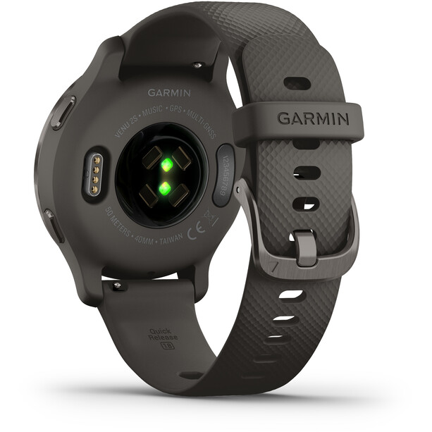 Garmin Venu 2S Smartwatch z silikonowym paskiem do zegarka Quick Change 18 mm, czarny