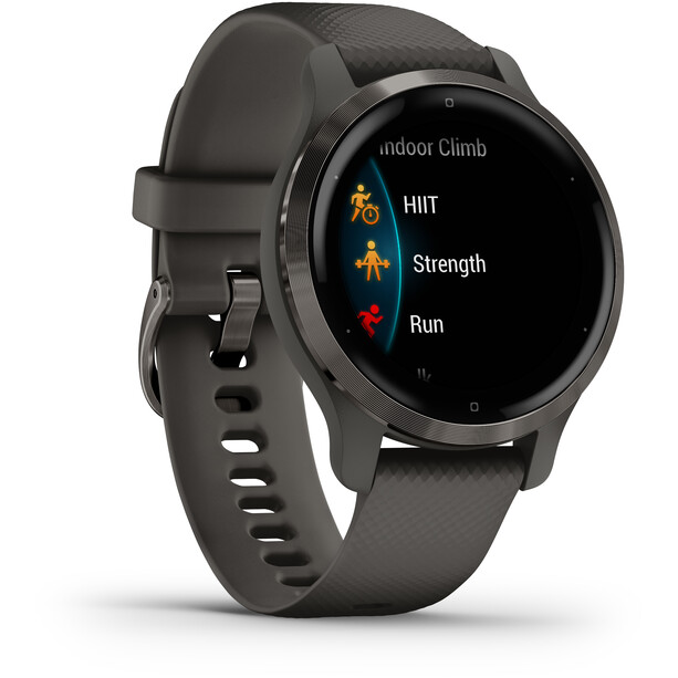 Garmin Venu 2S Smartwatch mit Schnellwechsel-Silikonarmbänder 18mm schwarz