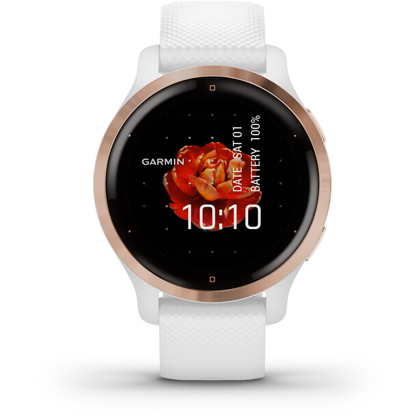 Garmin Venu 2S Smartklocka med Quick Change Silicone Watch Band 18mm vit/guld