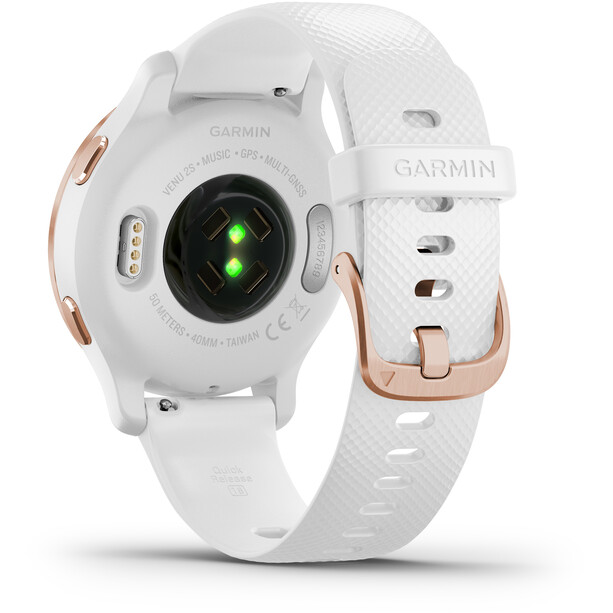 Garmin Venu 2S Smartwatch with Quick Change Silicone Watch Band 18mm vit/guld