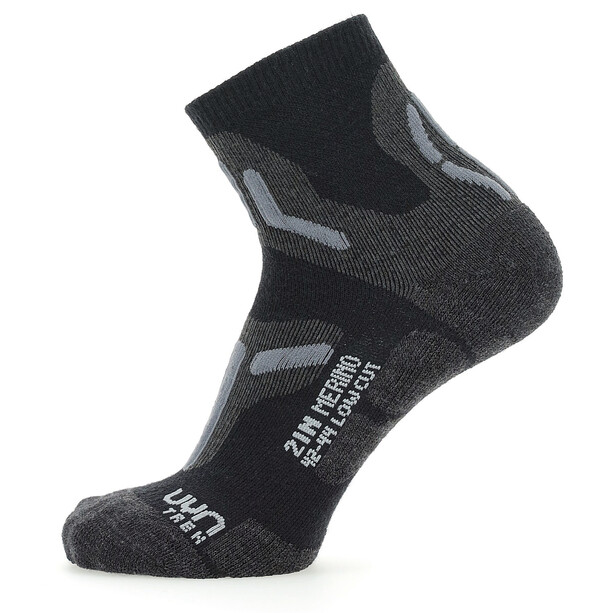 UYN Trekking 2in Merino Low Cut Socks Men, zwart/grijs