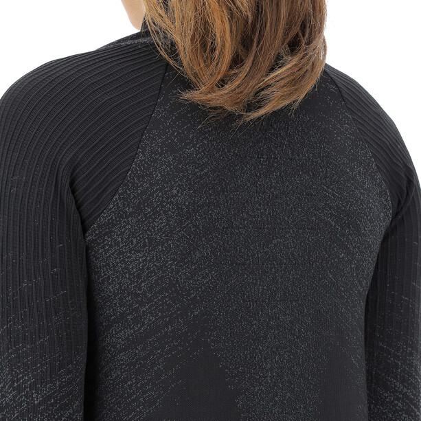 UYN Exceleration Camisa manga larga con cremallera Mujer, negro/gris