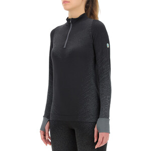 UYN Exceleration Langarm Zip Up Shirt Damen schwarz/grau schwarz/grau