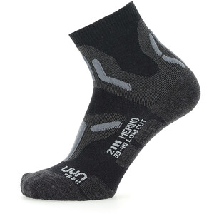UYN Trekking 2in Merino Low Cut Socks Women, negro/gris negro/gris