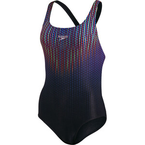 speedo Placement Digital Powerback Swimsuit Women, noir/Multicolore noir/Multicolore