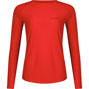 Berghaus 24/7 Base T-shirt a girocollo LS Donna, rosso rosso