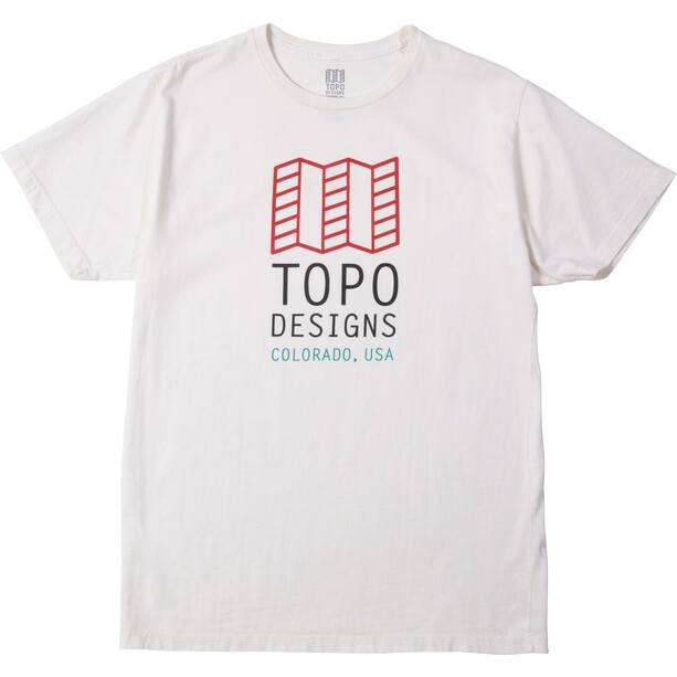 Topo Designs Original Logo Camiseta Hombre, blanco