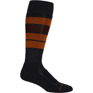 Icebreaker Ski+ Medium OTC Heritage Stripe Socks Men grå/brun grå/brun