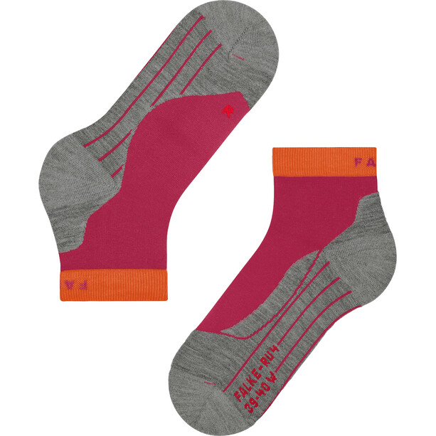 Falke RU4 Calcetines cortos running Mujer, rosa/naranja