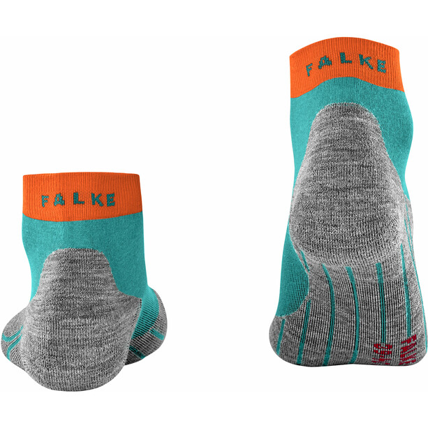 Falke RU4 Calcetines cortos running Mujer, Turquesa/gris