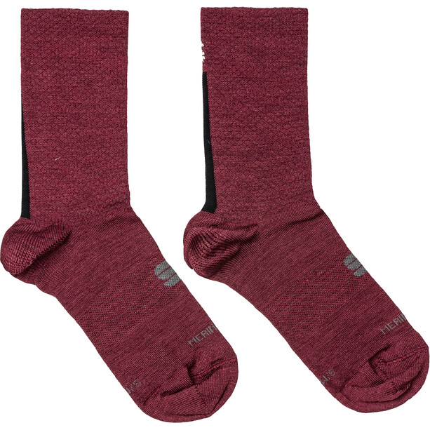 Sportful Wool 16 Socken Damen rot/schwarz