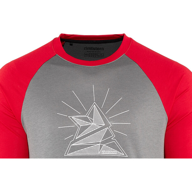 Zimtstern PureFlowz Shirt Langarm Herren grau/rot