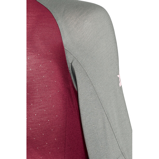 Zimtstern PureFlowz Camisa Manga Larga Mujer, gris/rojo