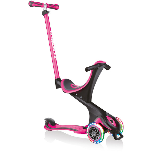 Globber Go-Up Comfort Lights Scooter mit LED Räder Kinder pink/schwarz
