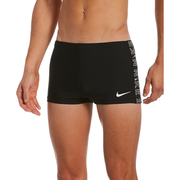 Nike Swim Logo Tape Shorts med firkantede ben Herre Svart