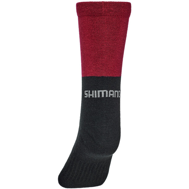 Shimano Original Chaussettes hautes en laine, rouge/noir