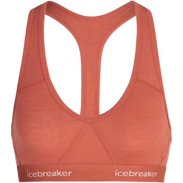Icebreaker Sprite Racerback Sujetador Mujer, naranja
