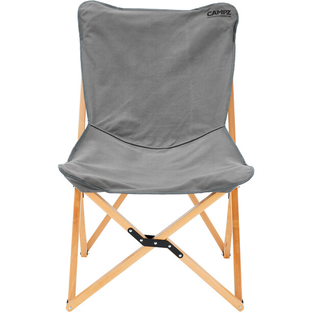 CAMPZ Beech Wood Folding Chair XL, marrón/gris