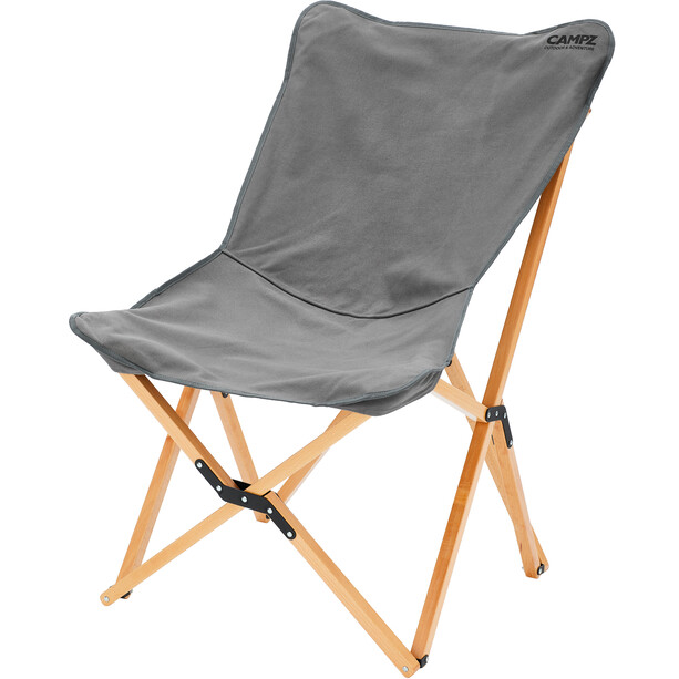 CAMPZ Beech Wood Folding Chair XL, bruin/grijs