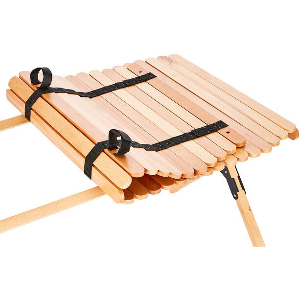 CAMPZ Beech Wood Roll-Out Table 100x60x45cm, marrón