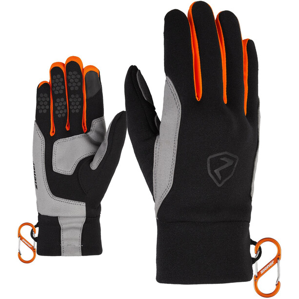 Ziener Gusty Touch Guantes Montañismo, negro/gris