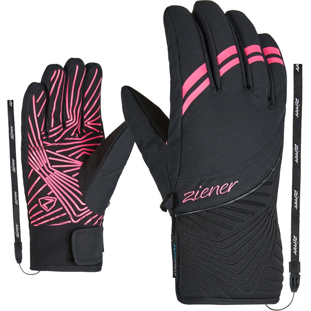 Ziener Kiwa AS Gloves Women, zwart/roze