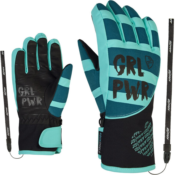 Ziener Liwa AS PR Gloves Girls, turquoise/petrol