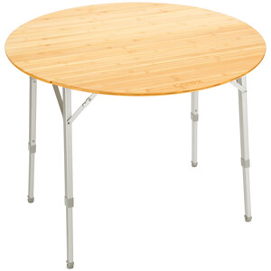 CAMPZ Round Bamboo Table 90x46/70cm, marrón/gris marrón/gris