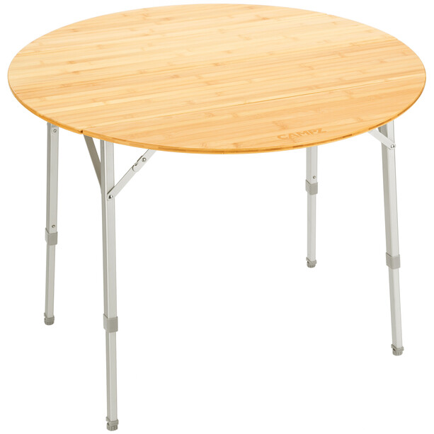 CAMPZ Table ronde en bambou 90x46/70cm, marron/gris
