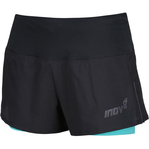 inov-8 TrailFly Ultra 2-i-1 shorts 3" Damer, sort/turkis