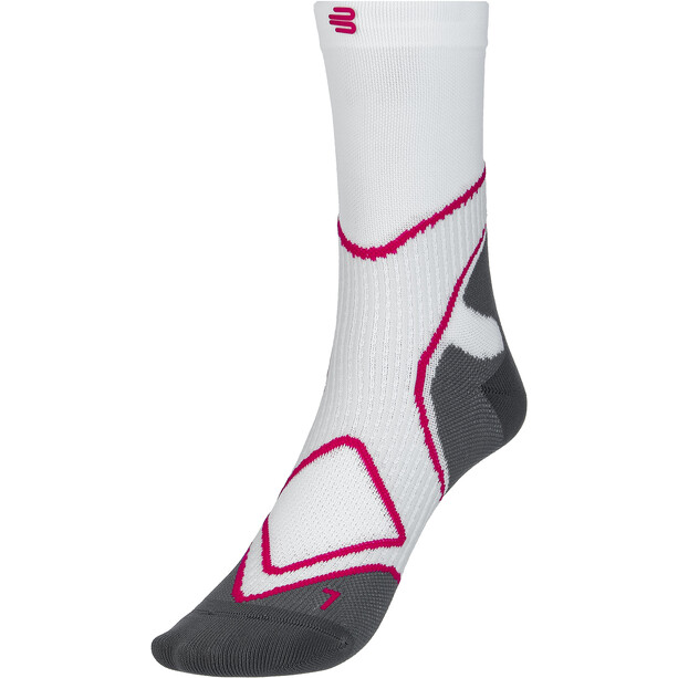 Bauerfeind Run Performance Mid-Cut Socken Damen weiß/pink