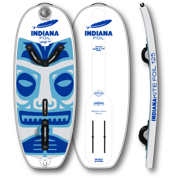 Indiana SUP Kite Foil 125 Aufblasbares Foilboard blau/weiß