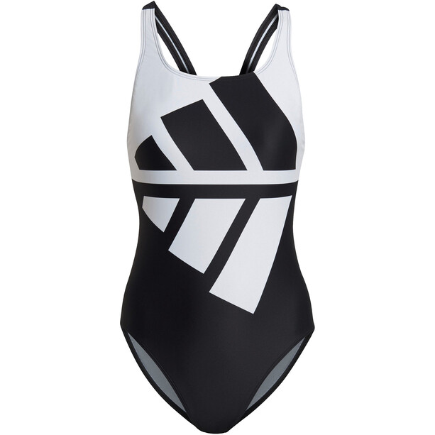 adidas 3 Bars Swimsuit fitted Women, czarny/biały