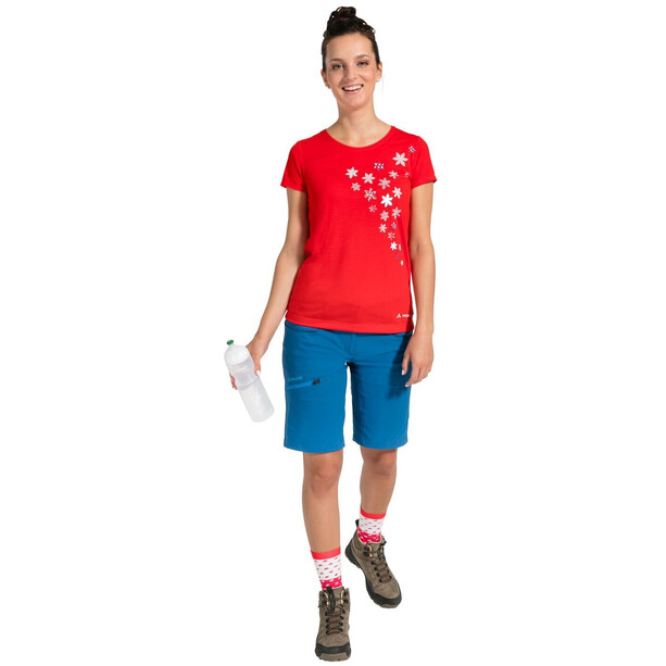 VAUDE Skomer Print T-paita Naiset, punainen