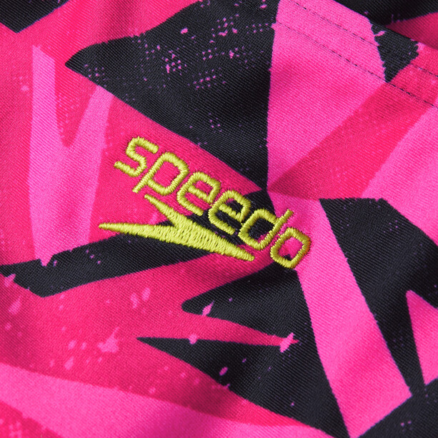 speedo Hyperboom Logo Medalist Swimsuit Girls hyper black/elec pnk/ecstatic