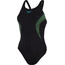 speedo Placement Muscleback Swimsuit Women black/tile/atomic lime
