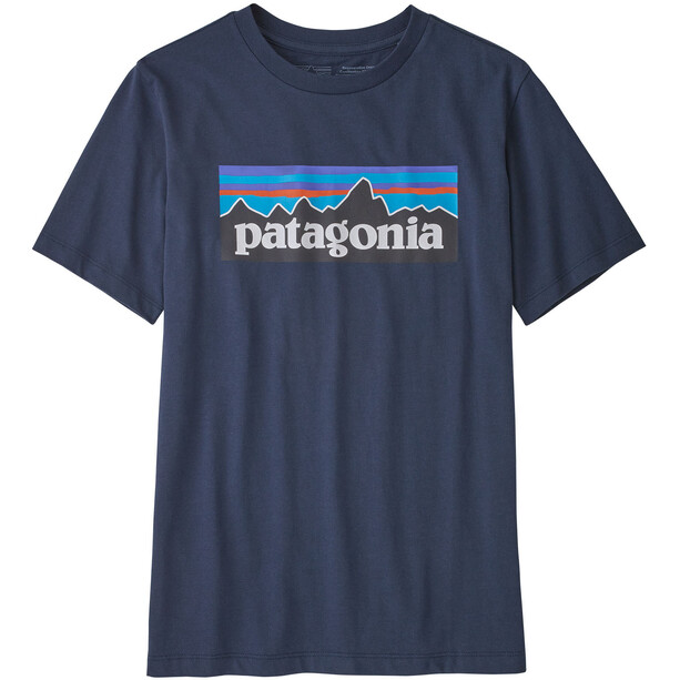 Patagonia Regenerative Organic Certified Cotton P-6 Logo T-paita Pojat, sininen
