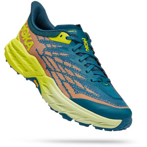Hoka One One Speedgoat 5 Trail Running Shoes Men, jaune/Bleu pétrole jaune/Bleu pétrole